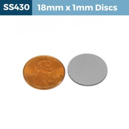 18mm x 1mm Magnetic Stainless Steel discs 18x1mm