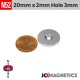 20mm x 2mm x Hole 3mm N52 Countersunk Ring Rare Earth Neodymium Magnet 20x2mm H3mm