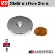 38mm x 6mm x Hole 5mm N52 Countersunk Rare Earth Neodymium Magnet Rings 38x6mm H5mm