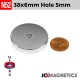 38mm x 6mm x Hole 5mm N52 Countersunk Rare Earth Neodymium Magnet Rings 38x6mm H5mm