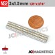 100pcs 3mm x 1.5mm 1/8in x 1/16in N52 Disc Rare Earth Neodymium Magnets 3x1.5mm