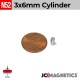 3mm x 6mm 1/8in x 15/64in N52 Cylinder Rare Earth Neodymium Magnet 3x6mm