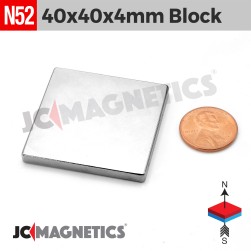 2pcs 40mm x 40mm x 4mm N52 Square Block Rare Earth Neodymium Magnet 40x40x4mm