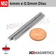 100pcs 4mm x 0.5mm 5/32" x 1/64" N52 Thin Discs Rare Earth Neodymium Magnets 4x0.5mm