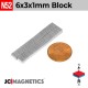 6mm x 3mm x 1mm N52 Thin Rare Earth Neodymium Magnet Block 6x3x1mm