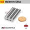 8mm x 1mm 5/16in x 1/32in N55 Thin Discs Rare Earth Neodymium Magnet 8x1mm
