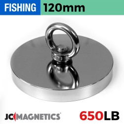 120mm x 18mm 650LB Fishing Magnet Kit - N38 Neodymium, 66ft Rope & Case
