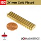 100pcs 3mm X 1mm N52 Gold Plated neodymium small magnet round discs 1/8in x 1/32in - 3x1mm
