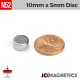 10mm x 5mm 25/64in x 13/64in N52 Discs Rare Earth Neodymium Magnet 10x5mm