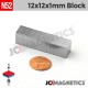 12mm x 12mm x 1mm N52 Thin Square Block Rare Earth Neodymium Magnet 12x12x1mm