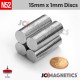 15mm x 1mm 19/32in x 1/32in N52 Thin Discs Rare Earth Neodymium Magnet 15x1mm
