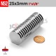 25mm x 3mm 63/64in x 1/8in N52 Discs Rare Earth Neodymium Magnet 25x3mm