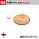 100pcs 4mm x 1mm 5/32" x 1/32" N52 Thin Discs Rare Earth Neodymium Magnets 4x1mm