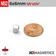 6mm x 6mm 15/64in x 15/64in N52 Discs Cylinder Rare Earth Neodymium Magnet 6x6mm