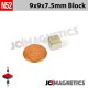 9mm x 9mm x 7.5mm N52 Square Block Rare Earth Neodymium Magnet 9x9x7.5mm