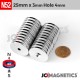 25mm x 3mm x Hole 4mm N52 Countersunk Ring Rare Earth Neodymium Magnet 25x3mm H4mm