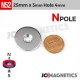 25mm x 3mm x Hole 4mm N52 Countersunk Ring Rare Earth Neodymium Magnet 25x3mm H4mm