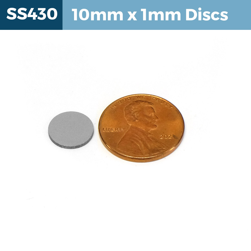 10mm x 1mm Segulstál diskur 10x1mm - smámynd 2