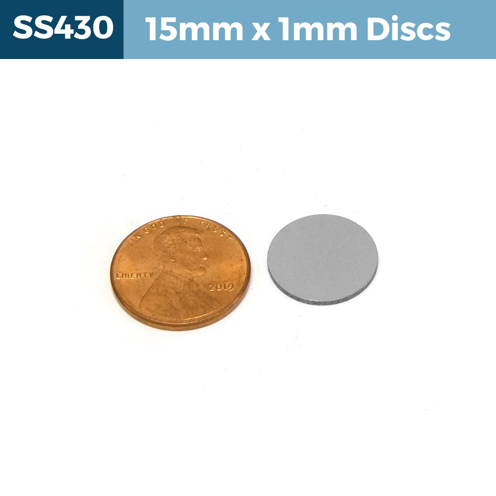 15mm x 1mm Segulstál diskur 15x1mm - smámynd 2