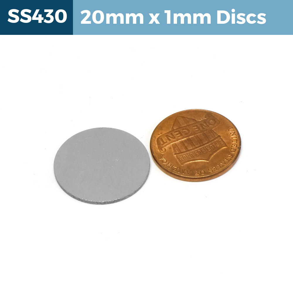 20mm x 1mm Segulstál diskur 20x1mm - smámynd 2